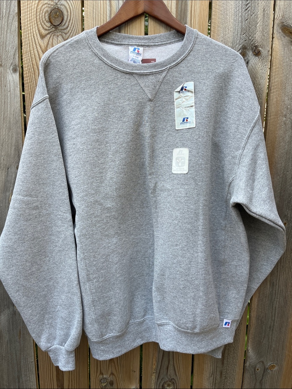 Vintage Russell Athletic Heather Gray Blank Crewneck Sweatshirt NWT Large